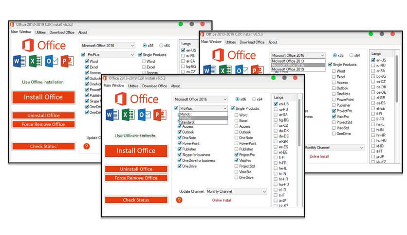 instal Office 2013-2021 C2R Install v7.6.2 free