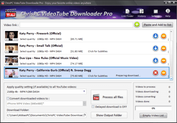 downloading ChrisPC VideoTube Downloader Pro 14.23.1124